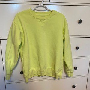 TNA COZY FLEECE PERFECT CREW SWEATSHIRT, size M, sunlight lime